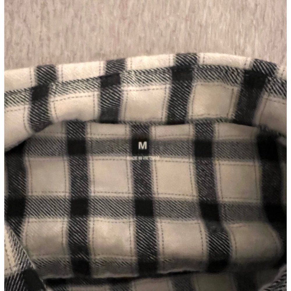 Black and white plaid button down